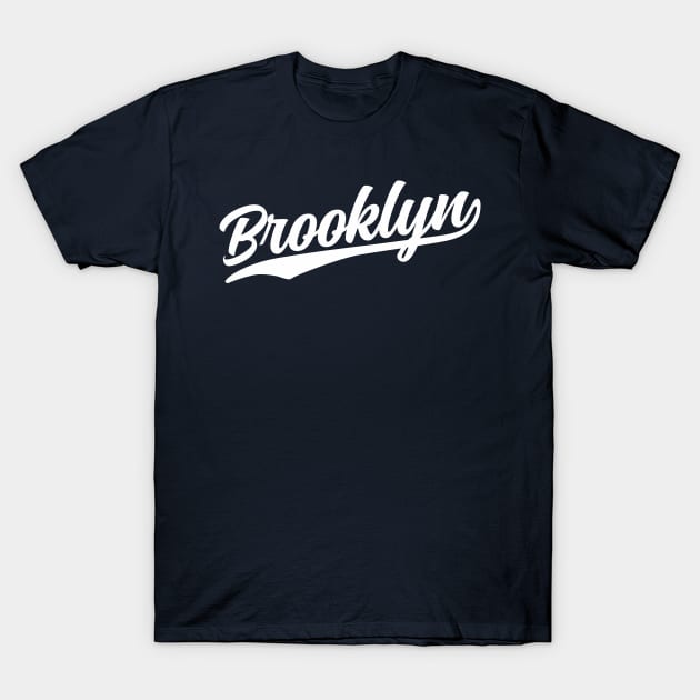 Brooklyn Cursive (White) T-Shirt by DetourShirts